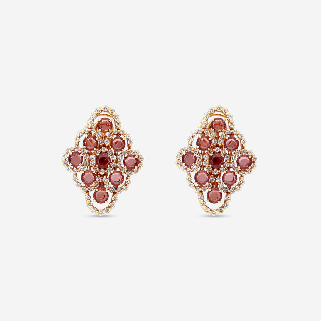 Damiani Ohrringe 18 Kt Roségold mit Diamanten und Granat 20028325