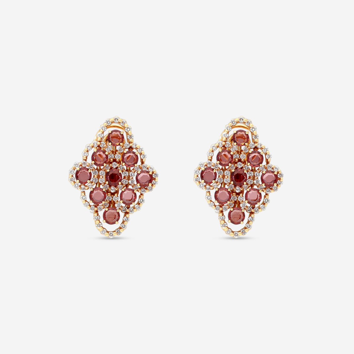 Damiani Ohrringe 18 Kt Roségold mit Diamanten und Granat 20028325