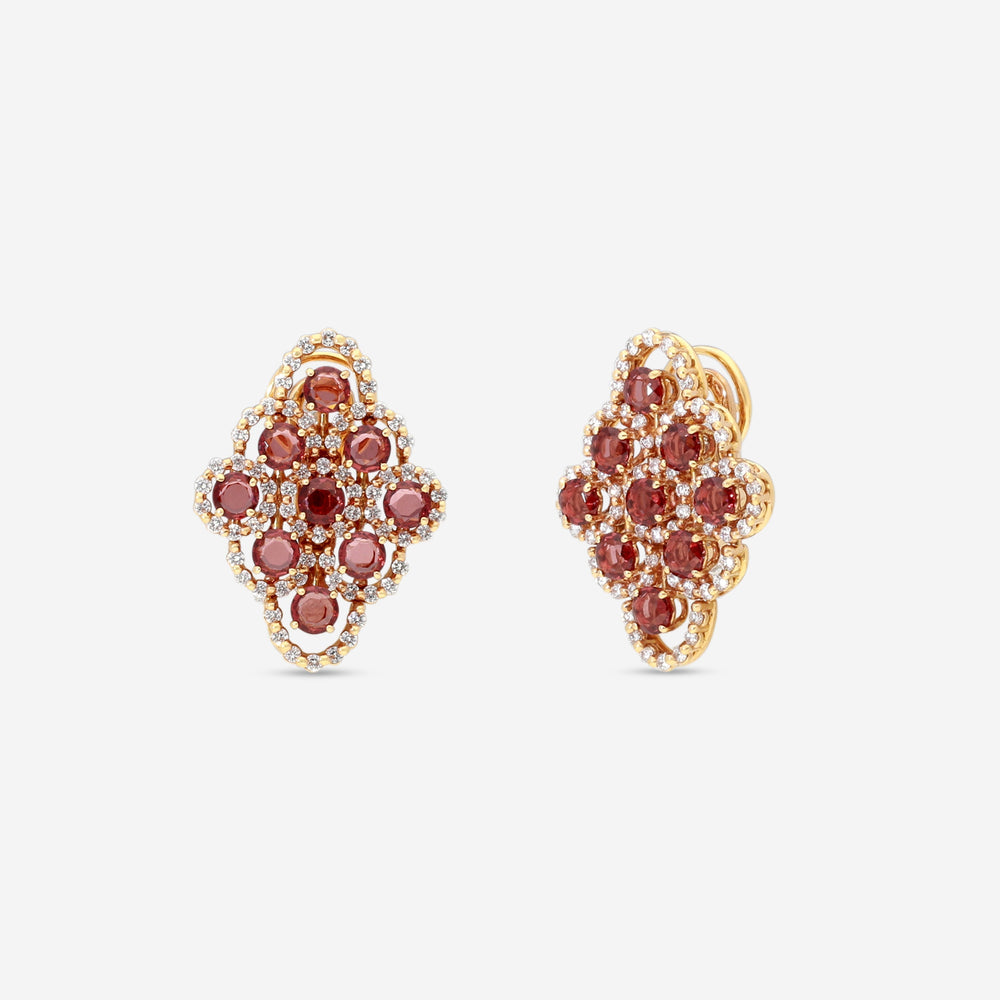 Damiani Ohrringe 18 Kt Roségold mit Diamanten und Granat 20028325