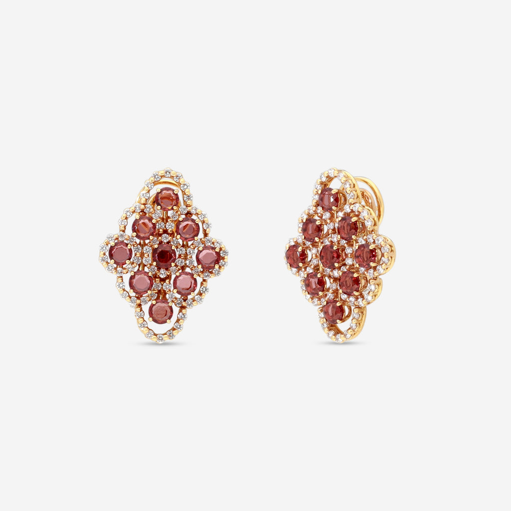 Damiani Ohrringe 18 Kt Roségold mit Diamanten und Granat 20028325