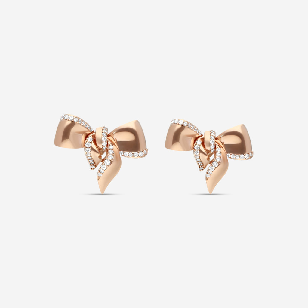 Damiani Schleifen-Ohrstecker 18 Kt Roségold mit Diamanten 20068546