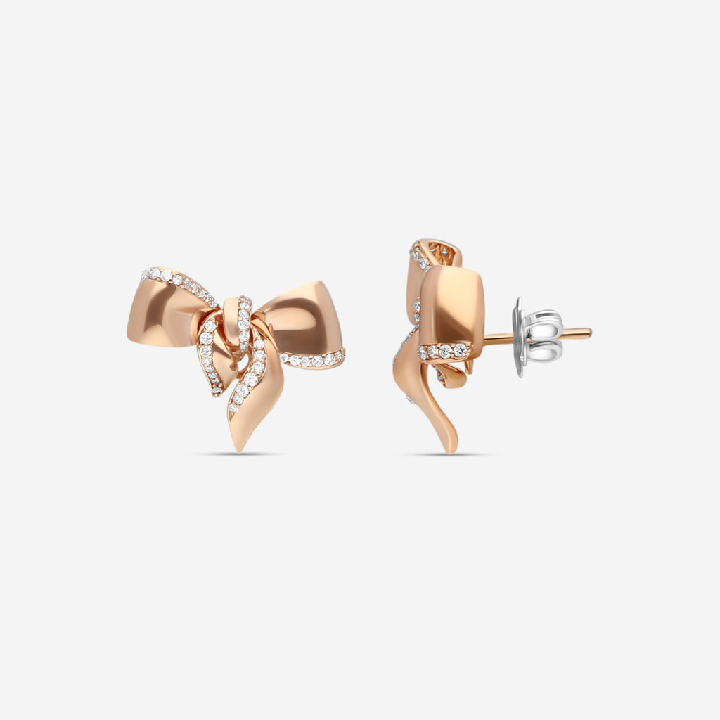 Damiani Schleifen-Ohrstecker 18 Kt Roségold mit Diamanten 20068546