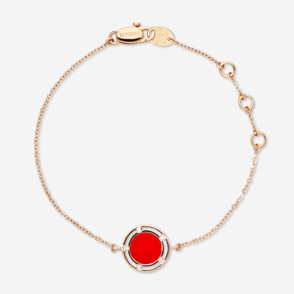 Damiani D.Side Armband 18 Kt Roségold mit Diamanten und Karneol 20086909