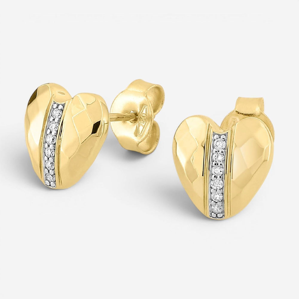 Morganne Bello Infinite Love Herz-Ohrstecker 18 Kt Gelbgold mit Diamanten 49YL128D