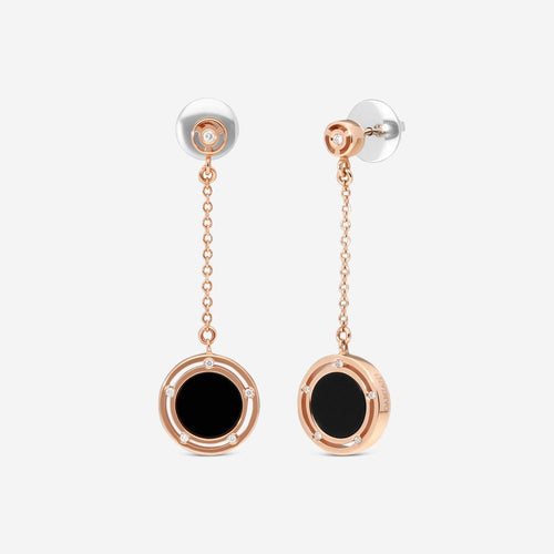 Damiani D.Side Ohrhänger 18 Kt Roségold mit Onyx und Diamanten 20086900