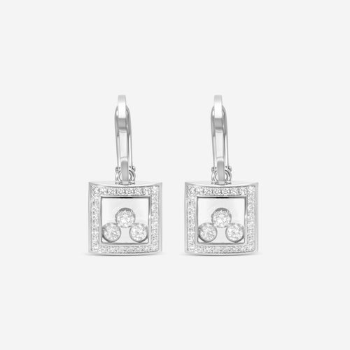 Chopard Happy Curves Ohrhänger 18 Kt Weissgold mit Diamanten 839224-1004