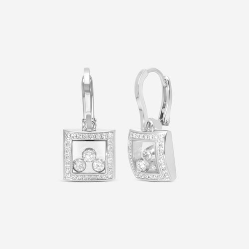 Chopard Happy Curves Ohrhänger 18 Kt Weissgold mit Diamanten 839224-1004