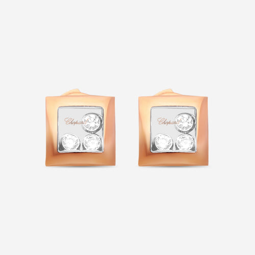 Chopard Happy Diamonds Ohrstecker 18 Kt Roségold mit Diamanten 839224-5001