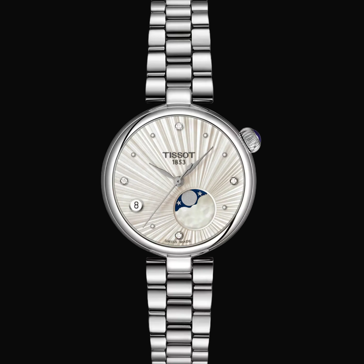 Tissot Desir Moonphase Diamonds Silbrig