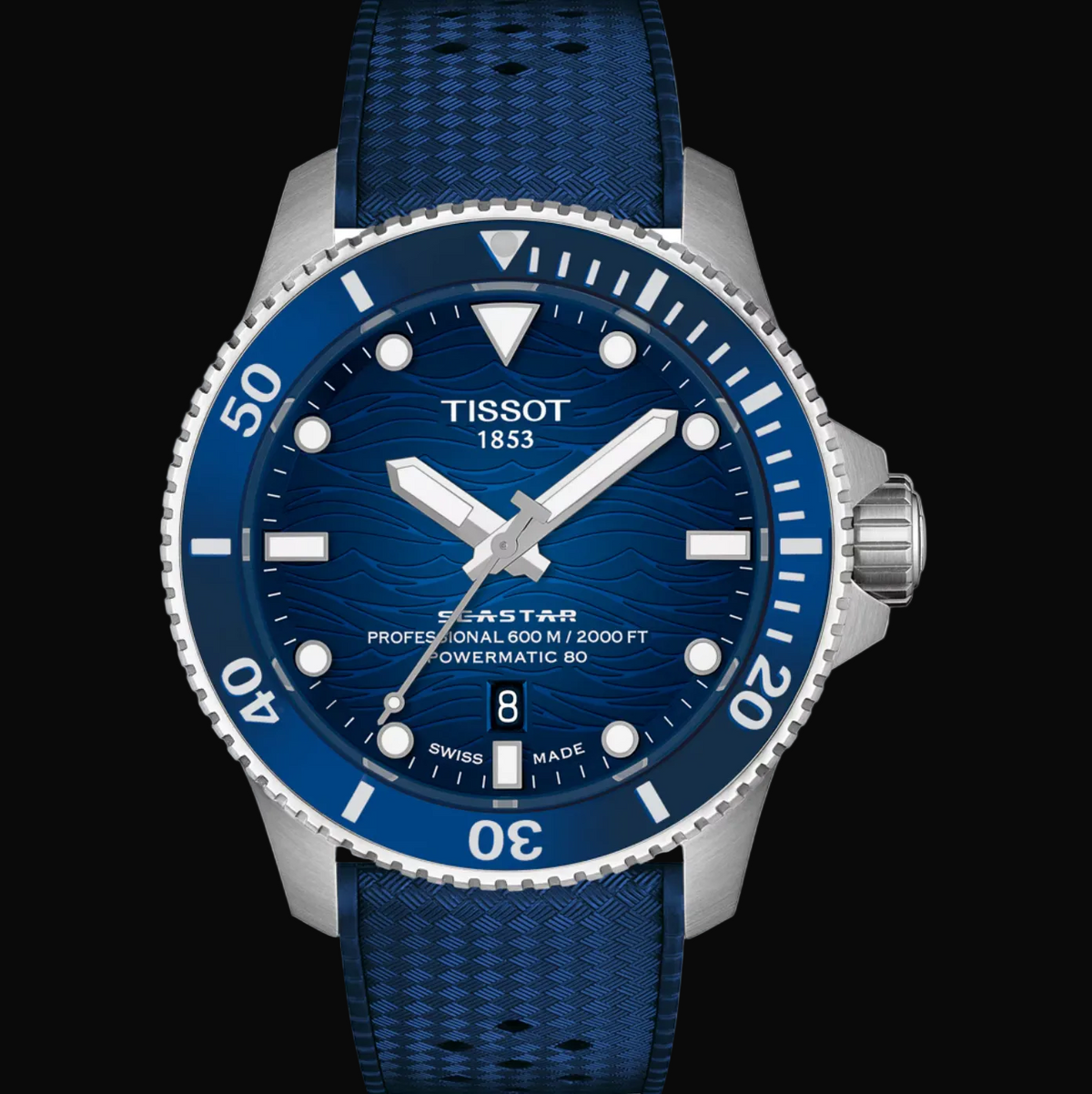 Tissot Seastar 2000 Powermatic 80 44mm Blau