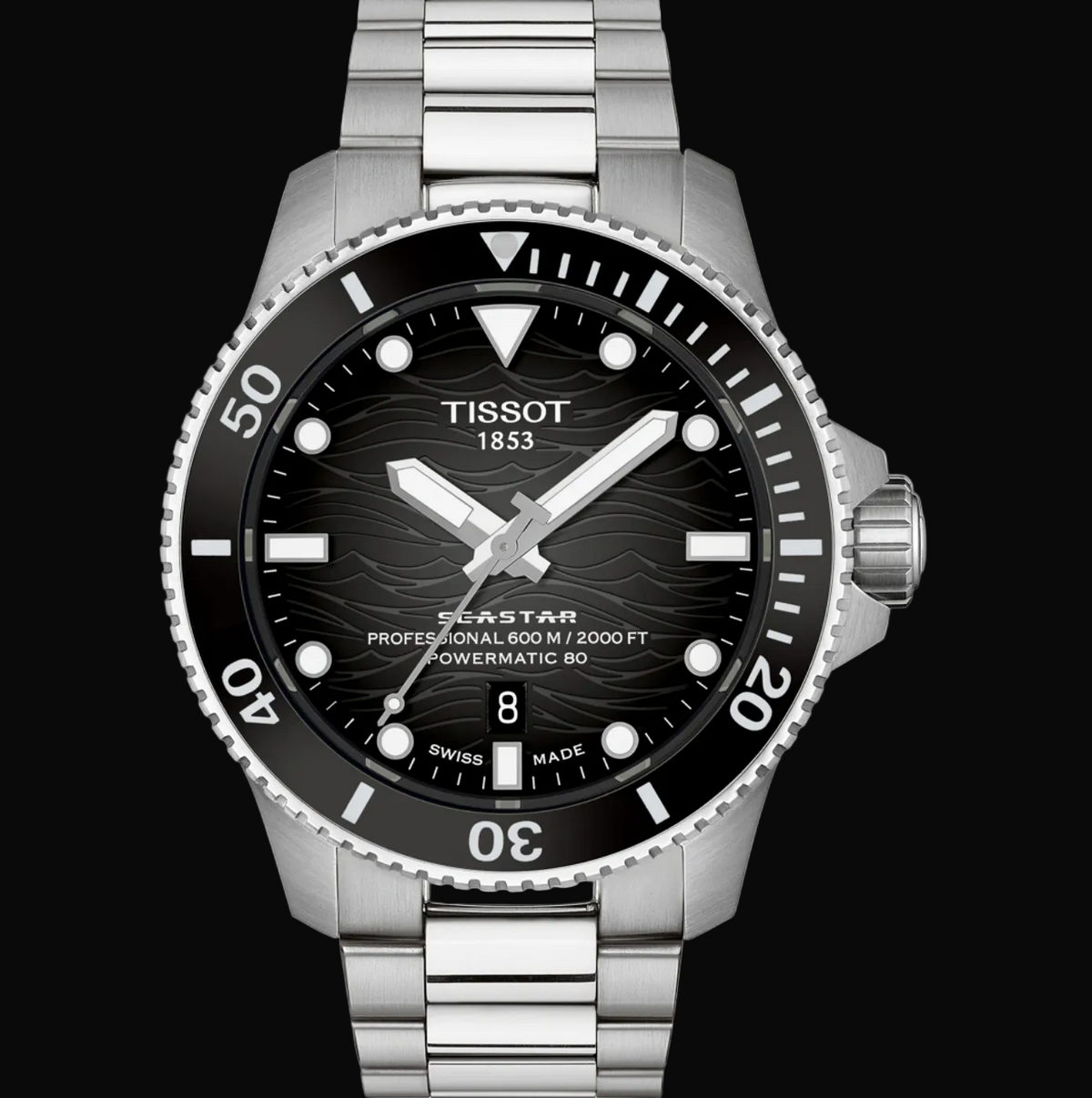Tissot Seastar 2000 Powermatic 80 44mm Schwarz