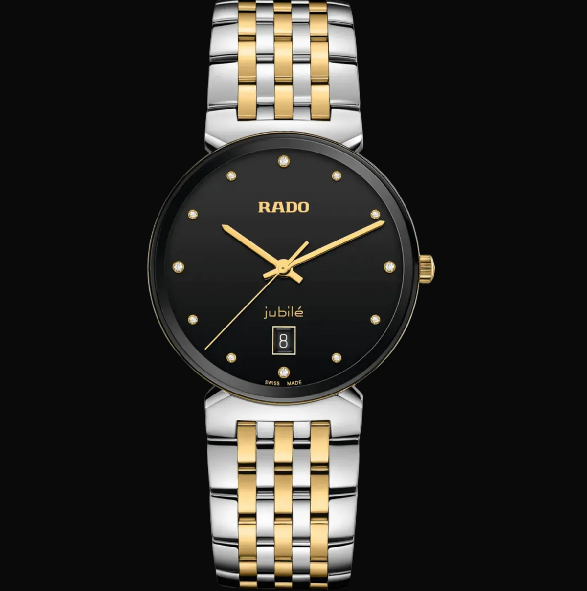 Rado Florence L Jubilé 38mm Schwarz / Bicolor mit Diamanten R48912743
