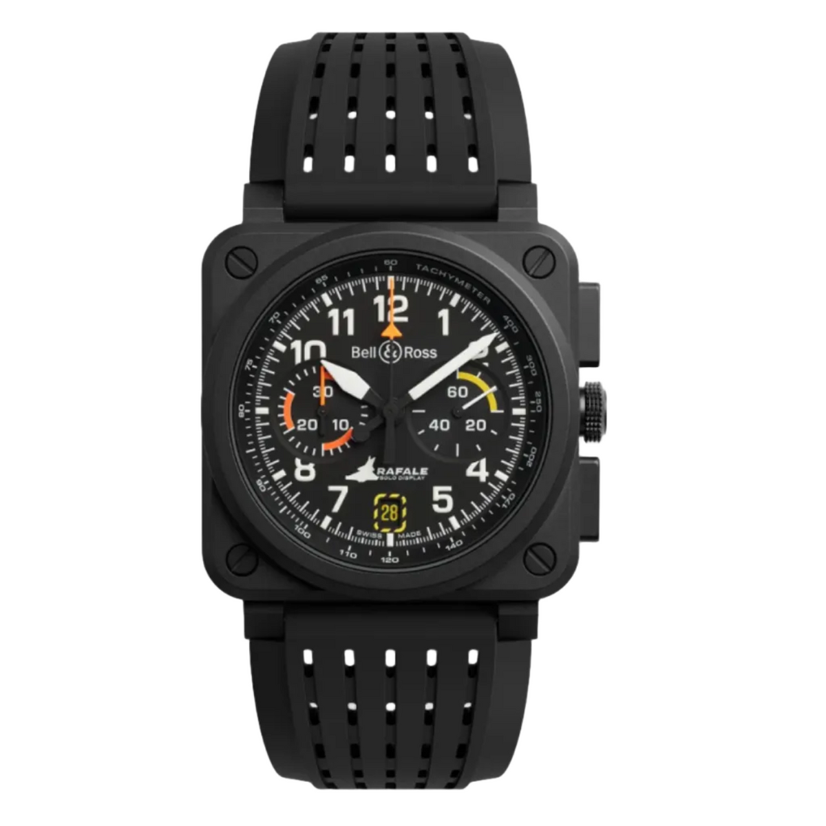 Bell & Ross BR 03 Chrono Rafale Solo Display 42mm Keramik Schwarz Limited Edition BR0394-RSD-CE/SRB