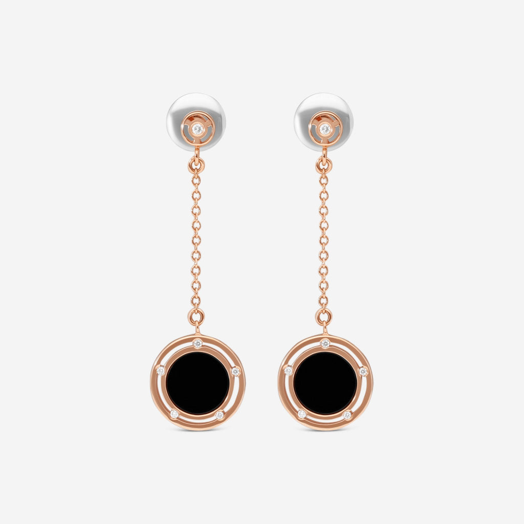 Damiani D.Side Ohrhänger 18 Kt Roségold mit Onyx und Diamanten 20086900