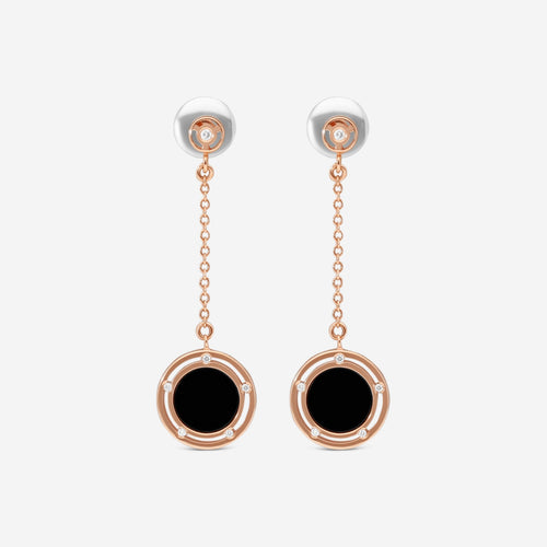 Damiani D.Side Ohrhänger 18 Kt Roségold mit Onyx und Diamanten 20086900