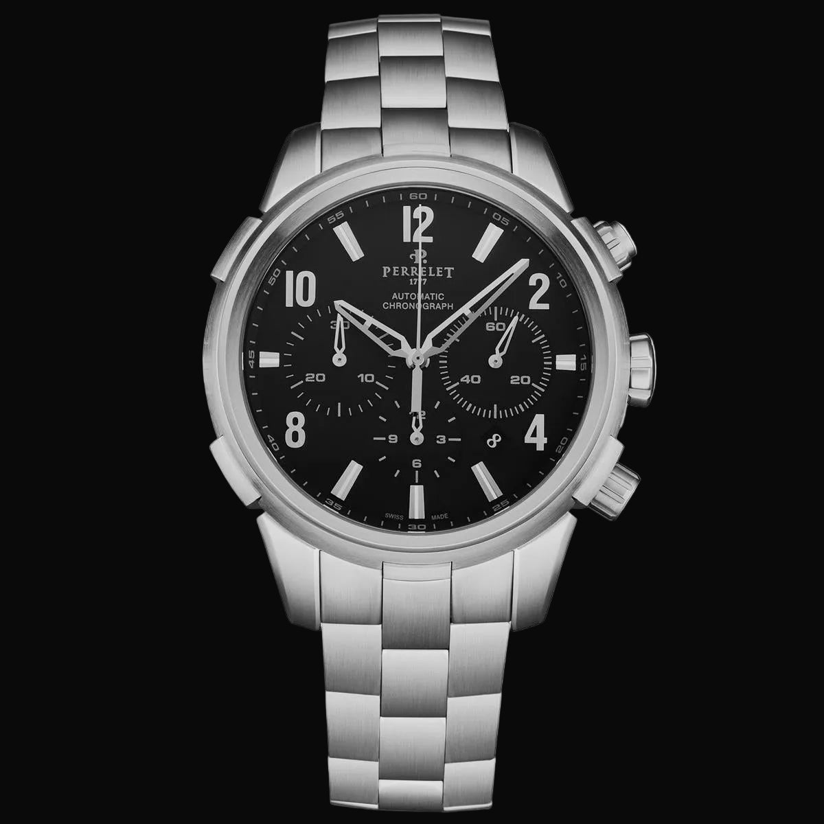 Perrelet Class-T Chronograph Silber / Edelstahlband A1069/B