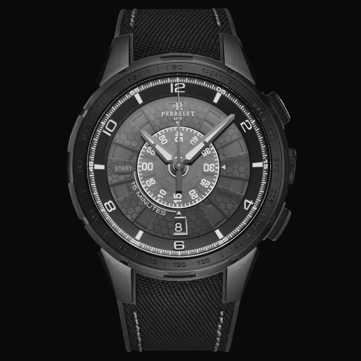 Perrelet Turbine Chrono Silber / Kautschukband A1079/2