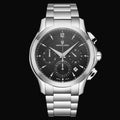 Universal Genève Timer Chronograph Schwarz / Edelstahlband 871.128-007