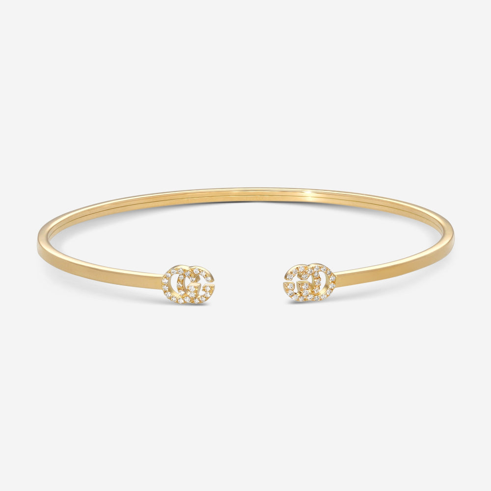 Gucci GG Running Armreif 18 Kt Gelbgold mit Diamanten YBA481662001
