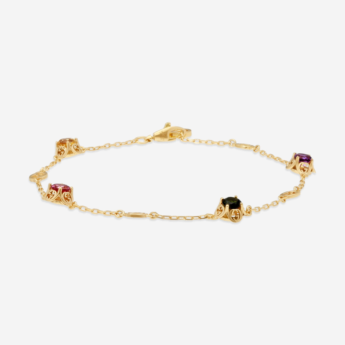 Gucci Interlocking G Armband 18 Kt Gelbgold mit Edelsteinen YBA662430001