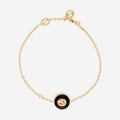 Gucci Interlocking G Armband 18 Kt Gelbgold mit Onyx und Diamant YBA786556001