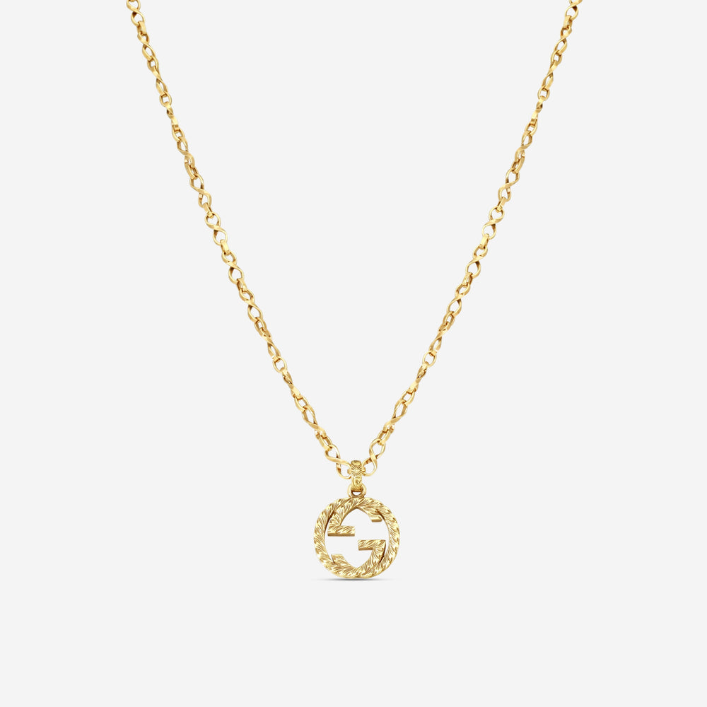 Gucci Interlocking G Anhänger mit Kette 18 Kt Gelbgold (gealtert) YBB579858001