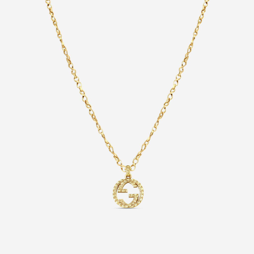 Gucci Interlocking G Anhänger mit Kette 18 Kt Gelbgold (gealtert) YBB579858001