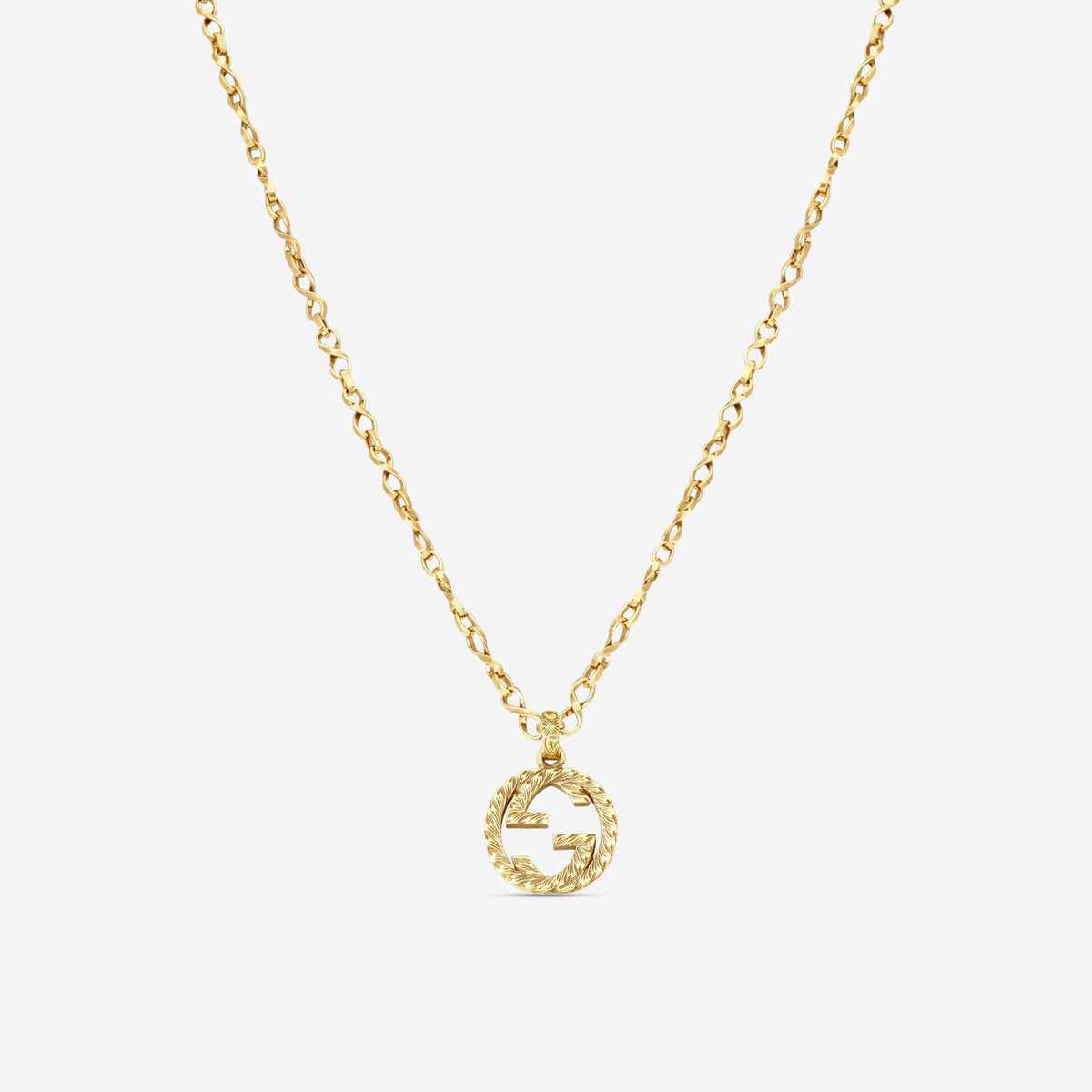 Gucci Interlocking G Anhänger mit Kette 18 Kt Gelbgold (gealtert) YBB579858001