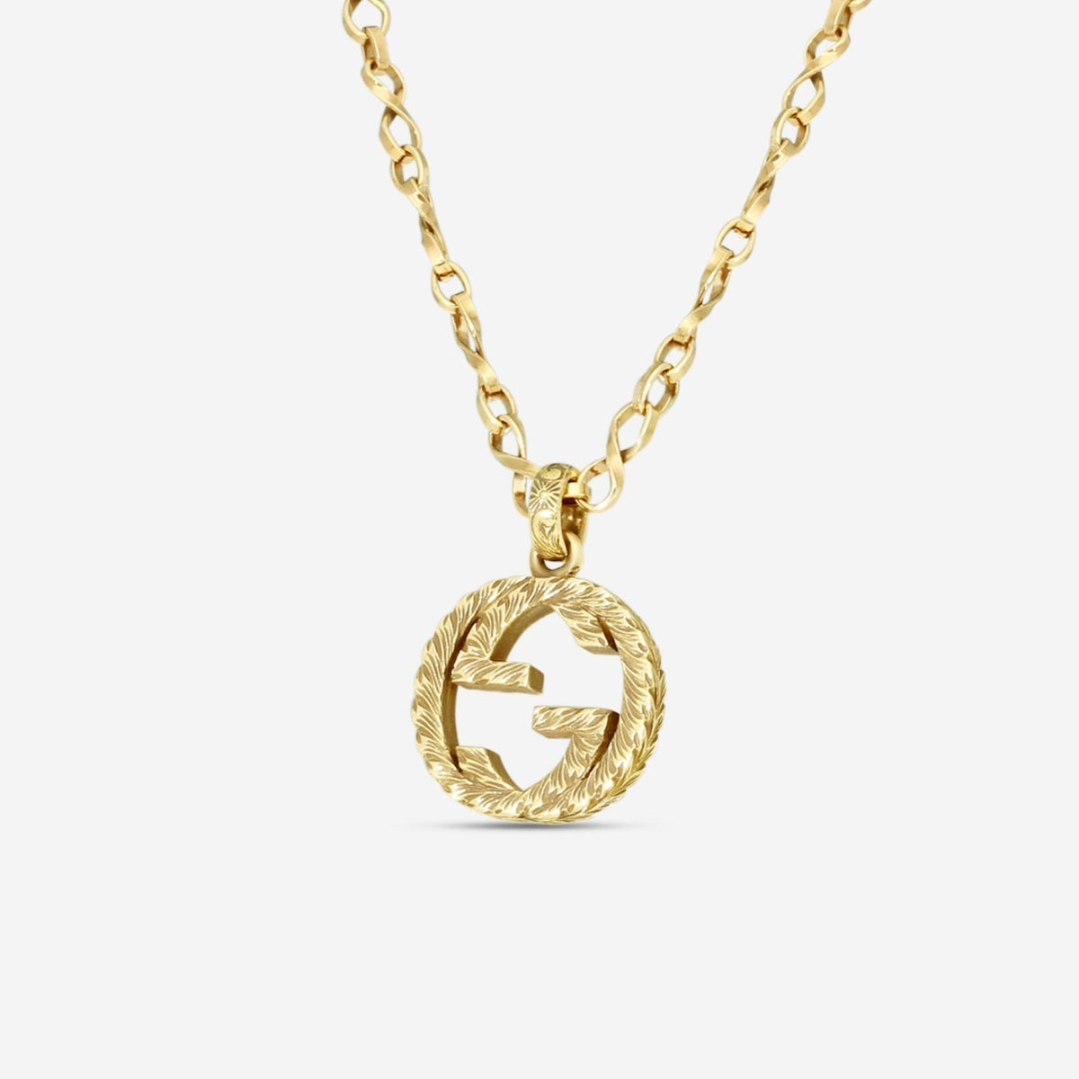 Gucci Interlocking G Anhänger mit Kette 18 Kt Gelbgold (gealtert) YBB579858001
