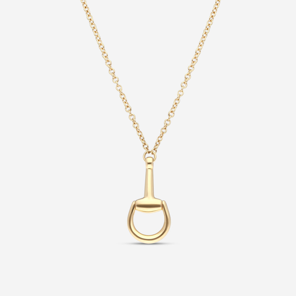 Gucci Horsebit Anhänger mit Kette 18 Kt Gelbgold YBB795818001