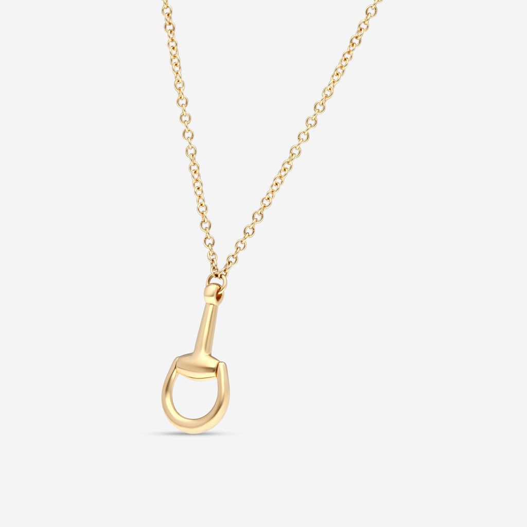Gucci Horsebit Anhänger mit Kette 18 Kt Gelbgold YBB795818001