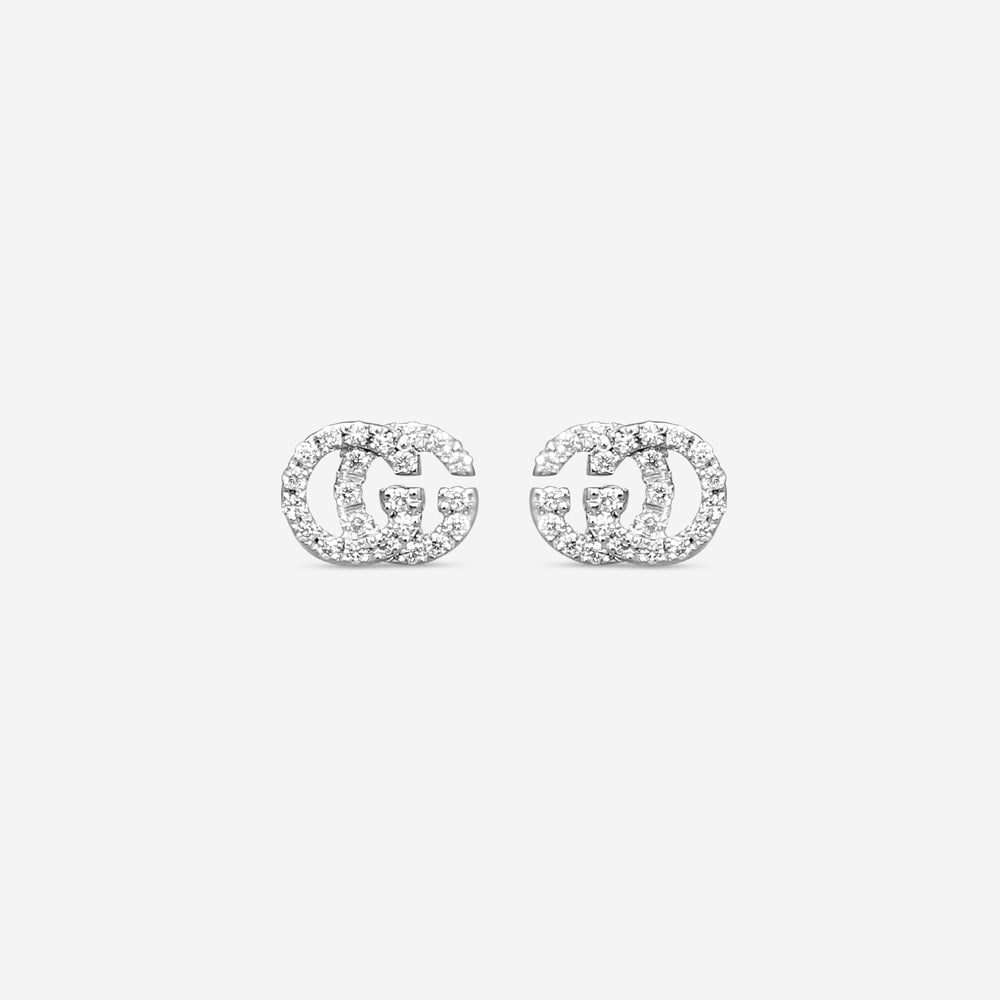 Gucci GG Running Ohrstecker 18 Kt Weissgold mit Diamanten YBD481678001