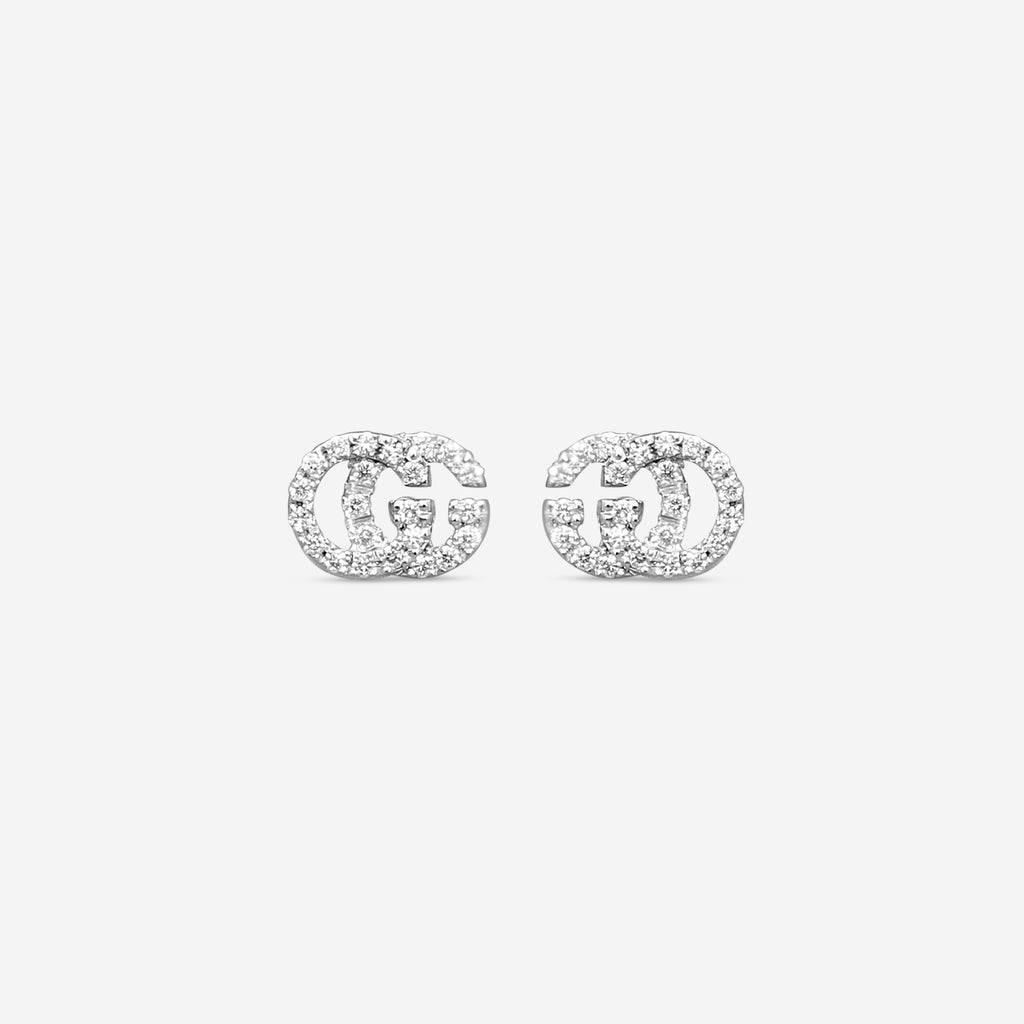 Gucci GG Running Ohrstecker 18 Kt Weissgold mit Diamanten YBD481678001