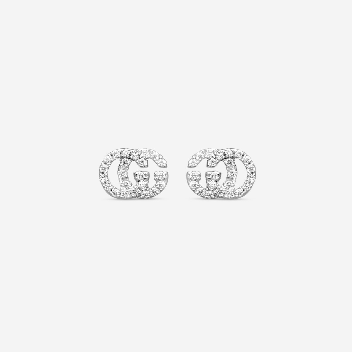 Gucci GG Running Ohrstecker 18 Kt Weissgold mit Diamanten YBD481678001
