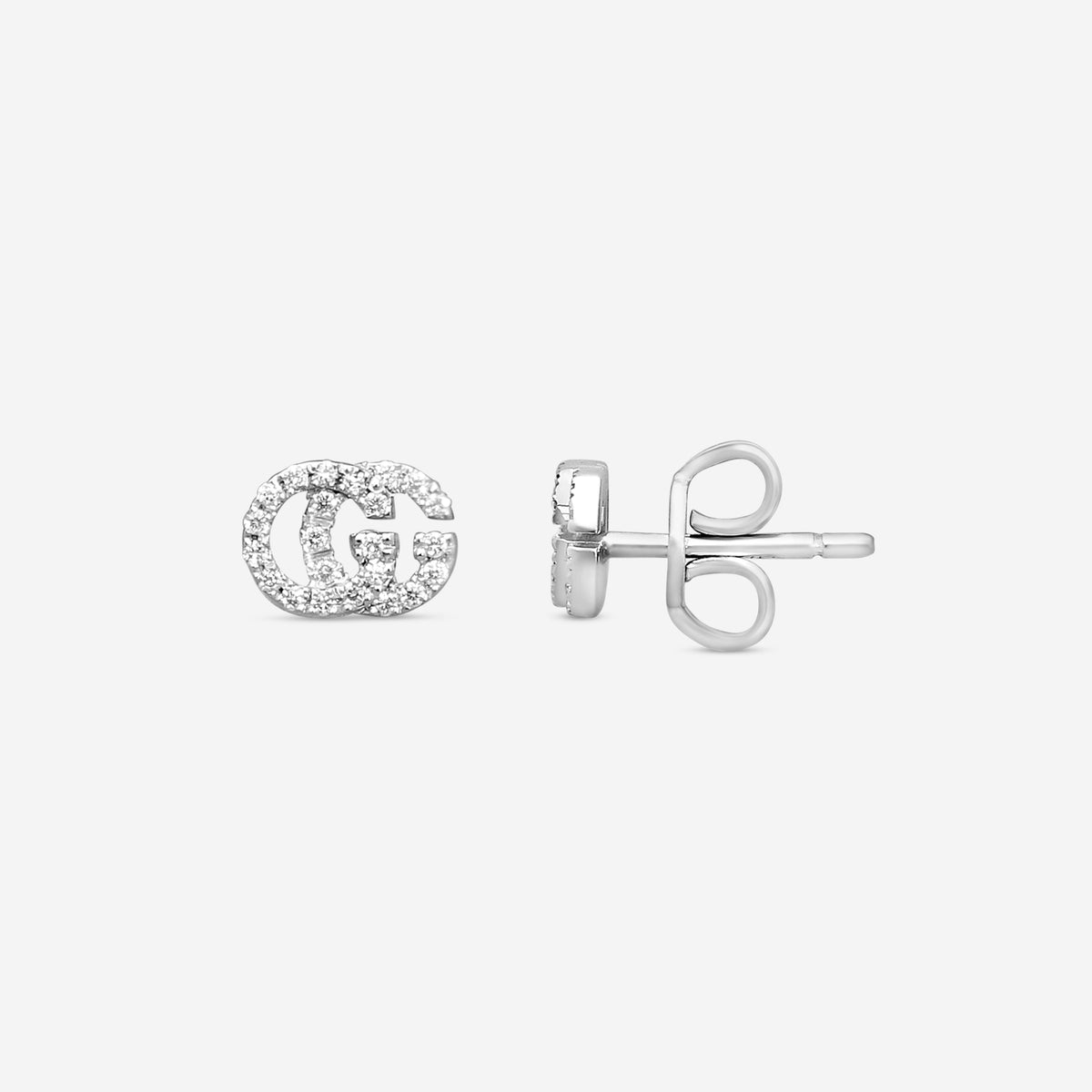 Gucci GG Running Ohrstecker 18 Kt Weissgold mit Diamanten YBD481678001