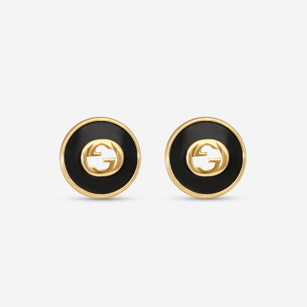 Gucci Ohrstecker 18 Kt Gelbgold mit Onyx YBD786554001