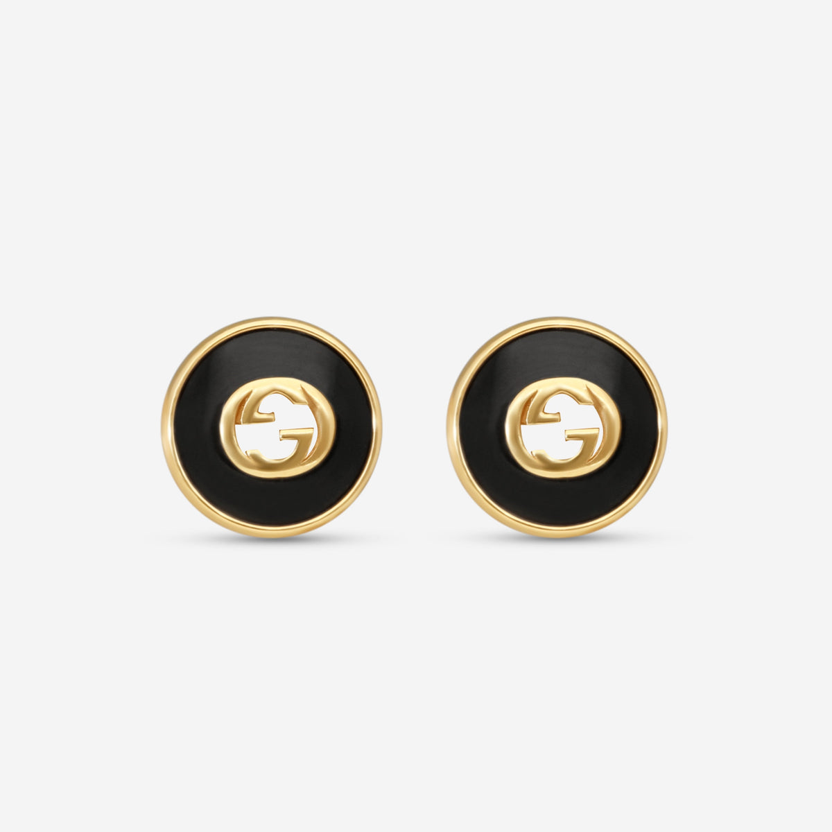 Gucci Ohrstecker 18 Kt Gelbgold mit Onyx YBD786554001