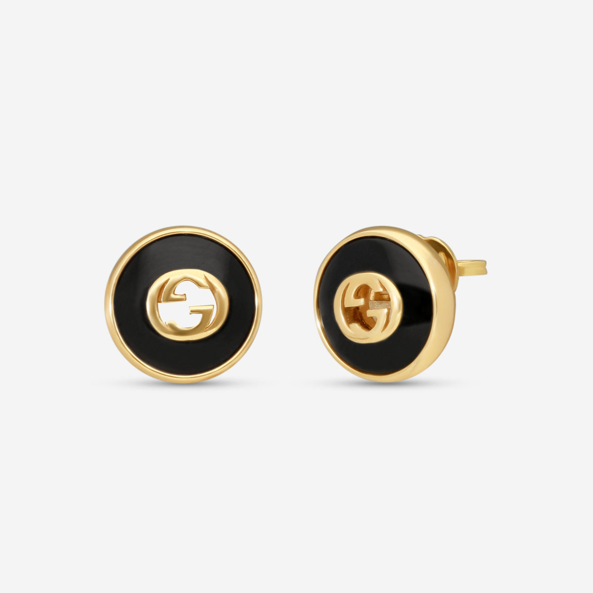 Gucci Ohrstecker 18 Kt Gelbgold mit Onyx YBD786554001