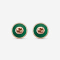 Gucci Ohrstecker 18 Kt Gelbgold mit grünem Achat YBD786554002