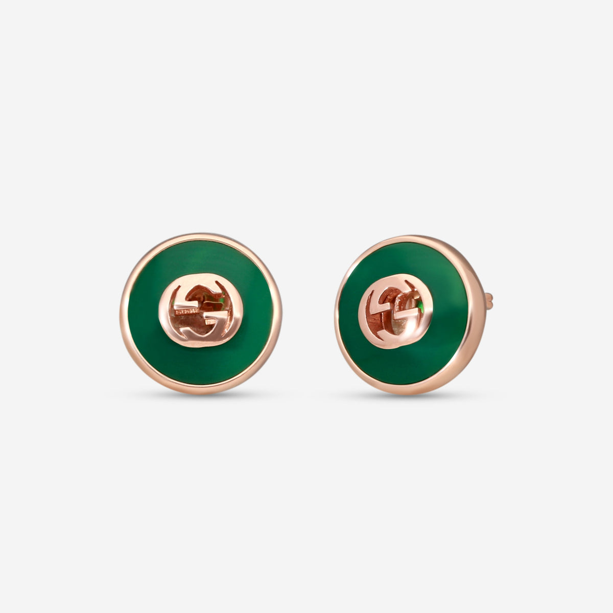 Gucci Ohrstecker 18 Kt Gelbgold mit grünem Achat YBD786554002