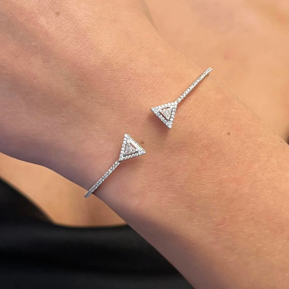 Messika Thea Skinny Armreif aus 18K Weissgold mit Diamanten