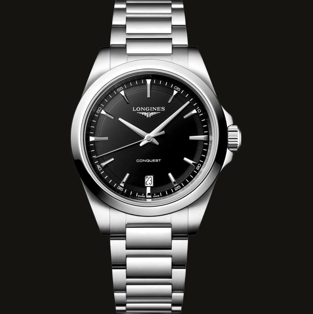 Longines Conquest 38mm Quarz Schwarz