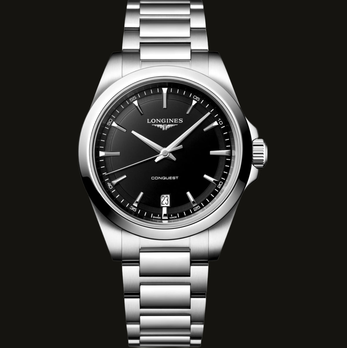 Longines Conquest 38mm Quarz Schwarz