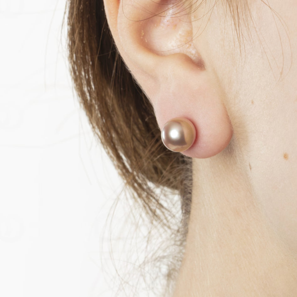 Ohrstecker 750/18 K Gelbgold Ø 8.5mm, Süsswasser-Kulturperle