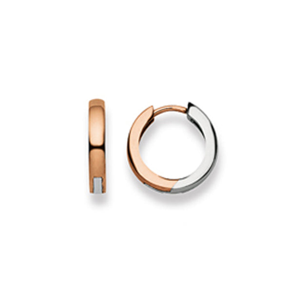 Scharnier-Creolen Gold 750 bicolor Ø 14mm