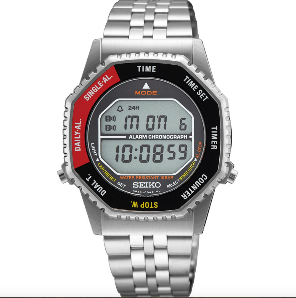 Seiko Conceptual Digital Alarm Chronograph Black & Red