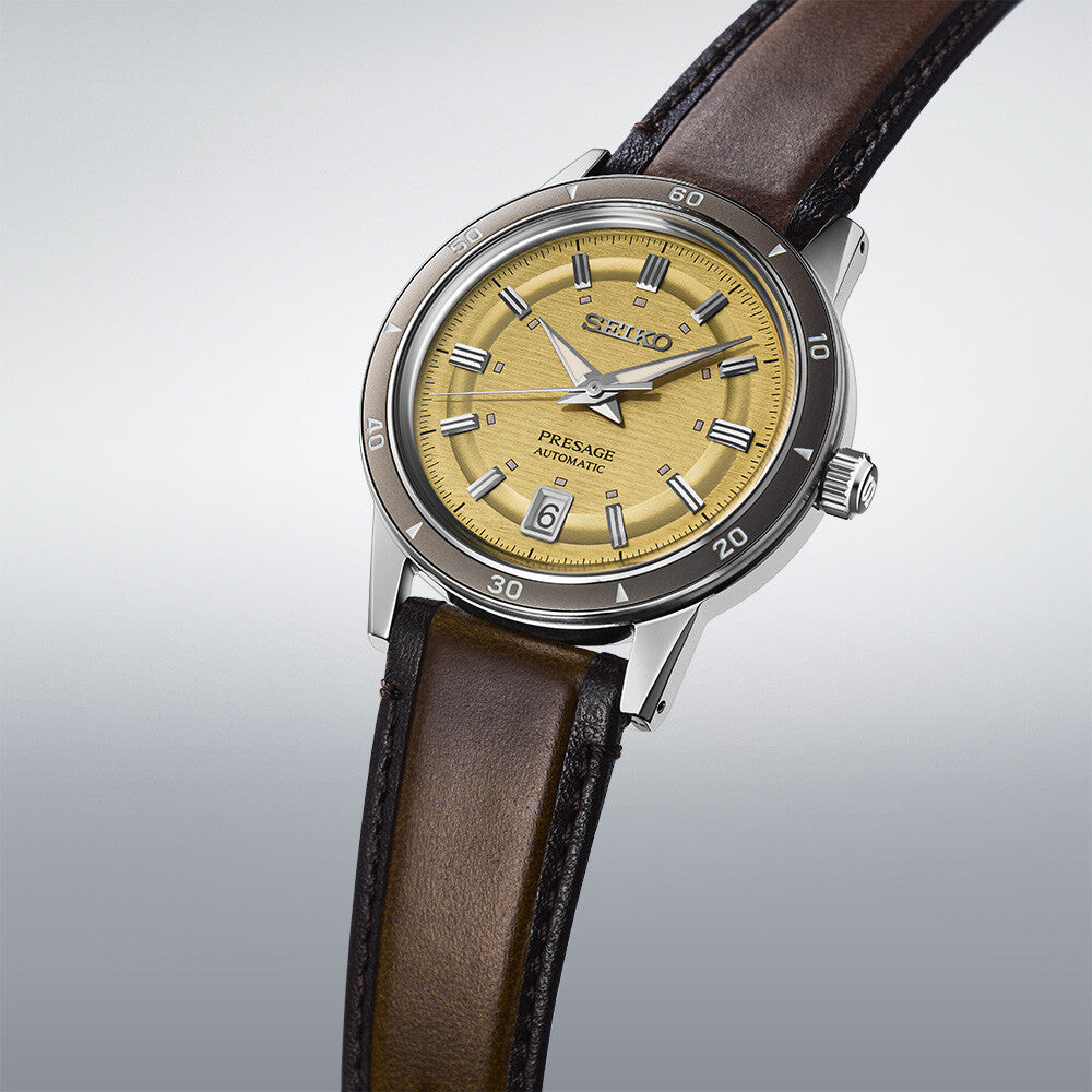 Seiko Presage Style 60's Automatik Goldgelb 39.5mm