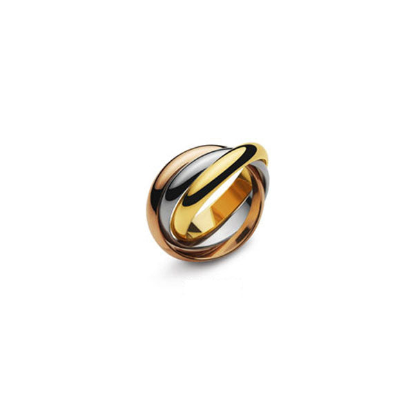 Damenring Gold 750 tricolor