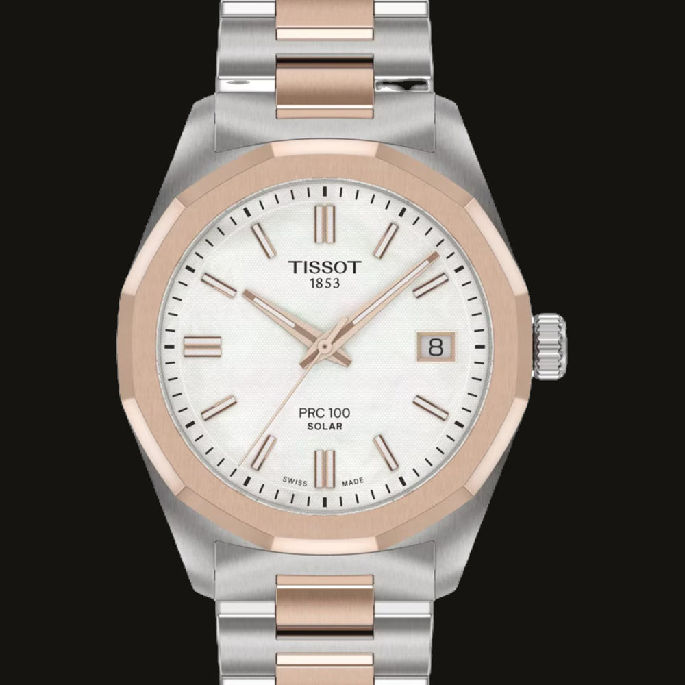 Tissot PRC 100 Solar Quartz 34mm Rosé