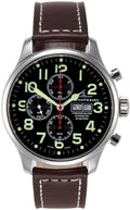 Zeno Watch Oversized Pilot Chronograph Polished Day-Date
